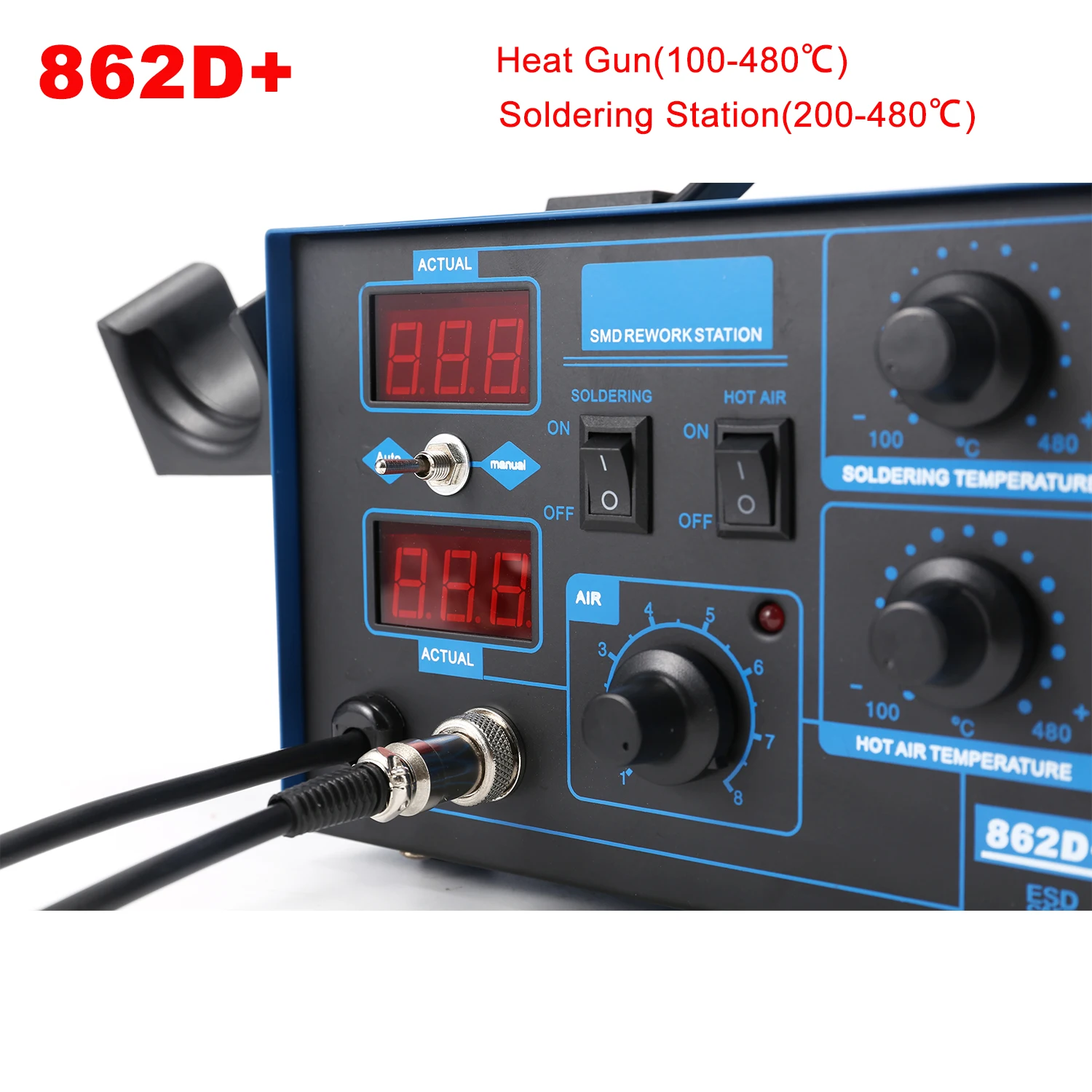 Smd Rework Station Hot Air Soldering 2 In 1 - Station de soudage 862D+ 2 en