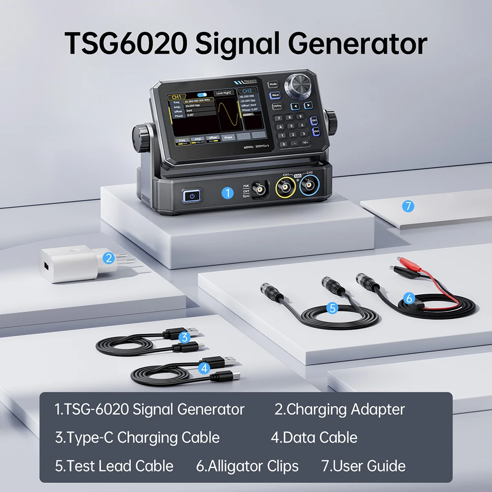 Générateur de fonctions à doub - Dual Channel Arbitrary Waveform Function Generator 60Mhz avis et prix