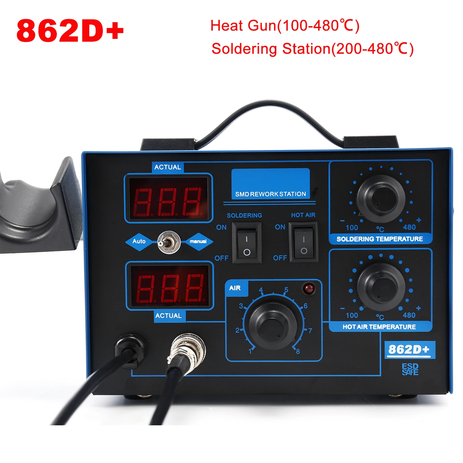 Station de soudage 862D+ 2 en  - Smd Rework Station Hot Air Soldering 2 In 1 avis et prix