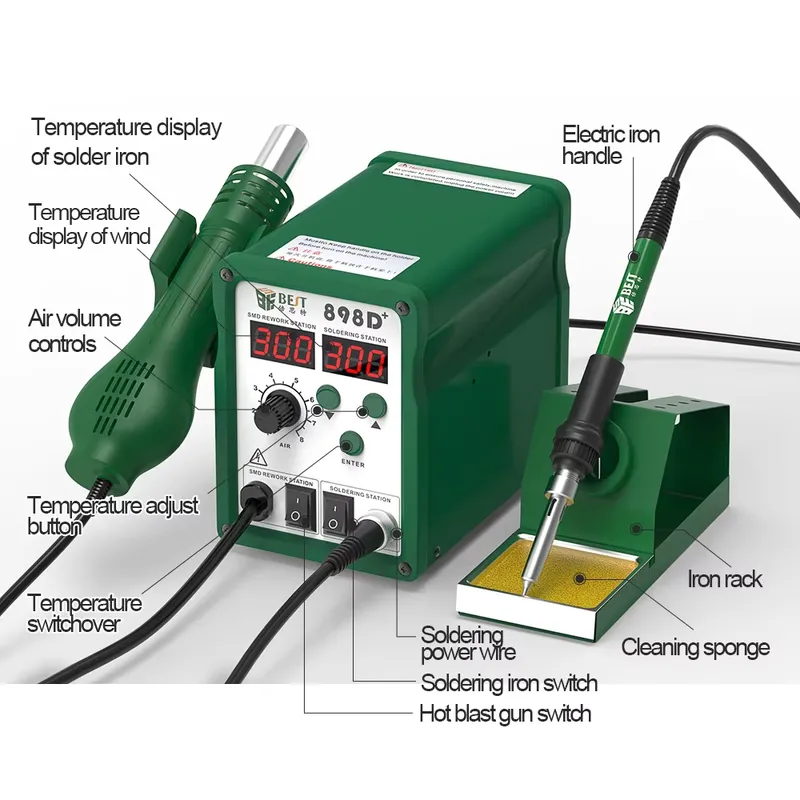 Station de Soudage Numérique B - Smd Rework Station Hot Air Soldering 2 In 1 avis et prix